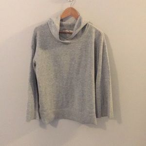 Loft Grey Long Wide Split Sleeve Hooded Sweater LG